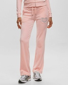 Juicy Couture Velour Trackpant With Heart Diamante Pink Sweatpants