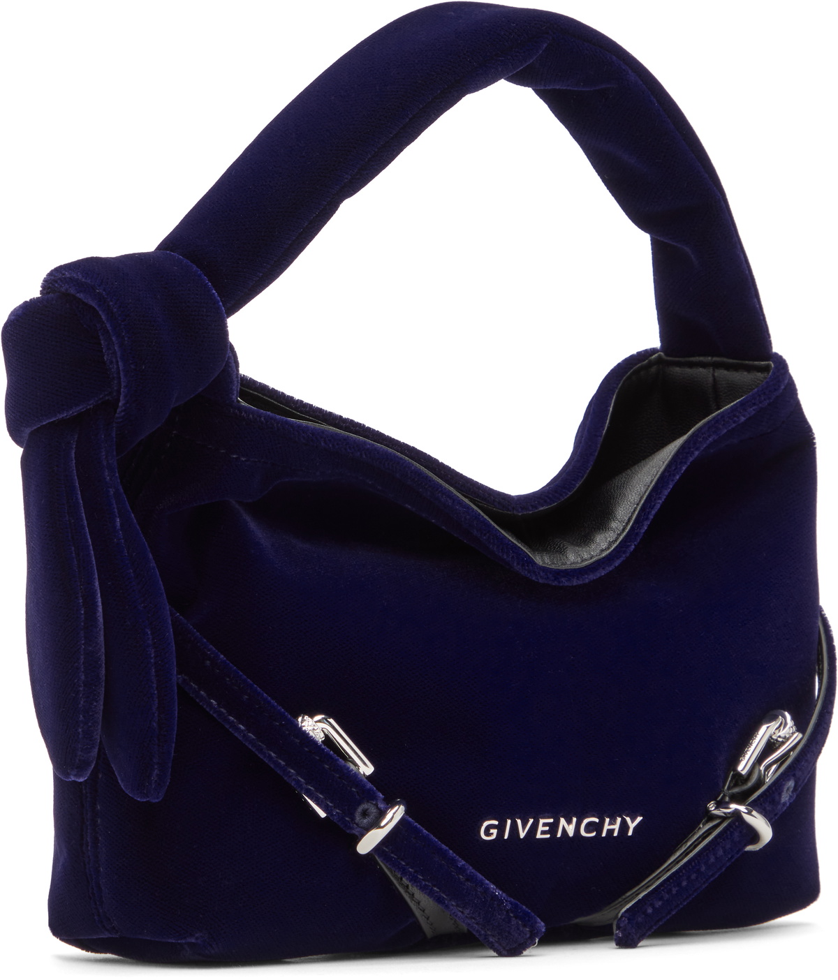 Givenchy Navy Velvet Nano Voyou Bow Detail Bag