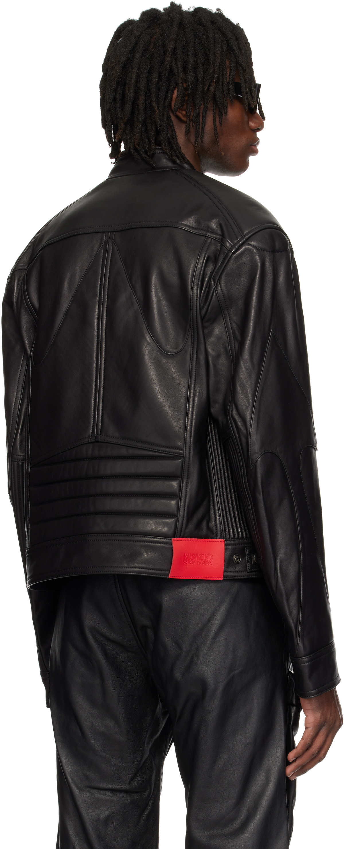 KUSIKOHC Black Biker Leather Jacket