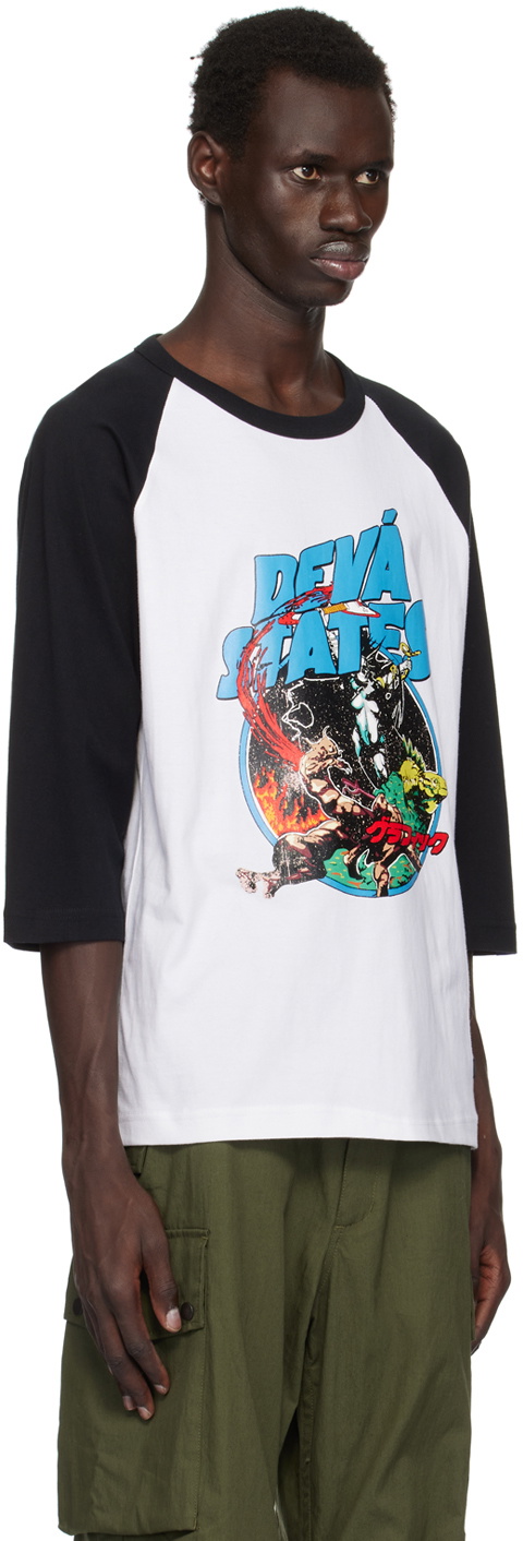 DEVÁ STATES White & Black Raglan Axe T-shirt DEVÁ STATES