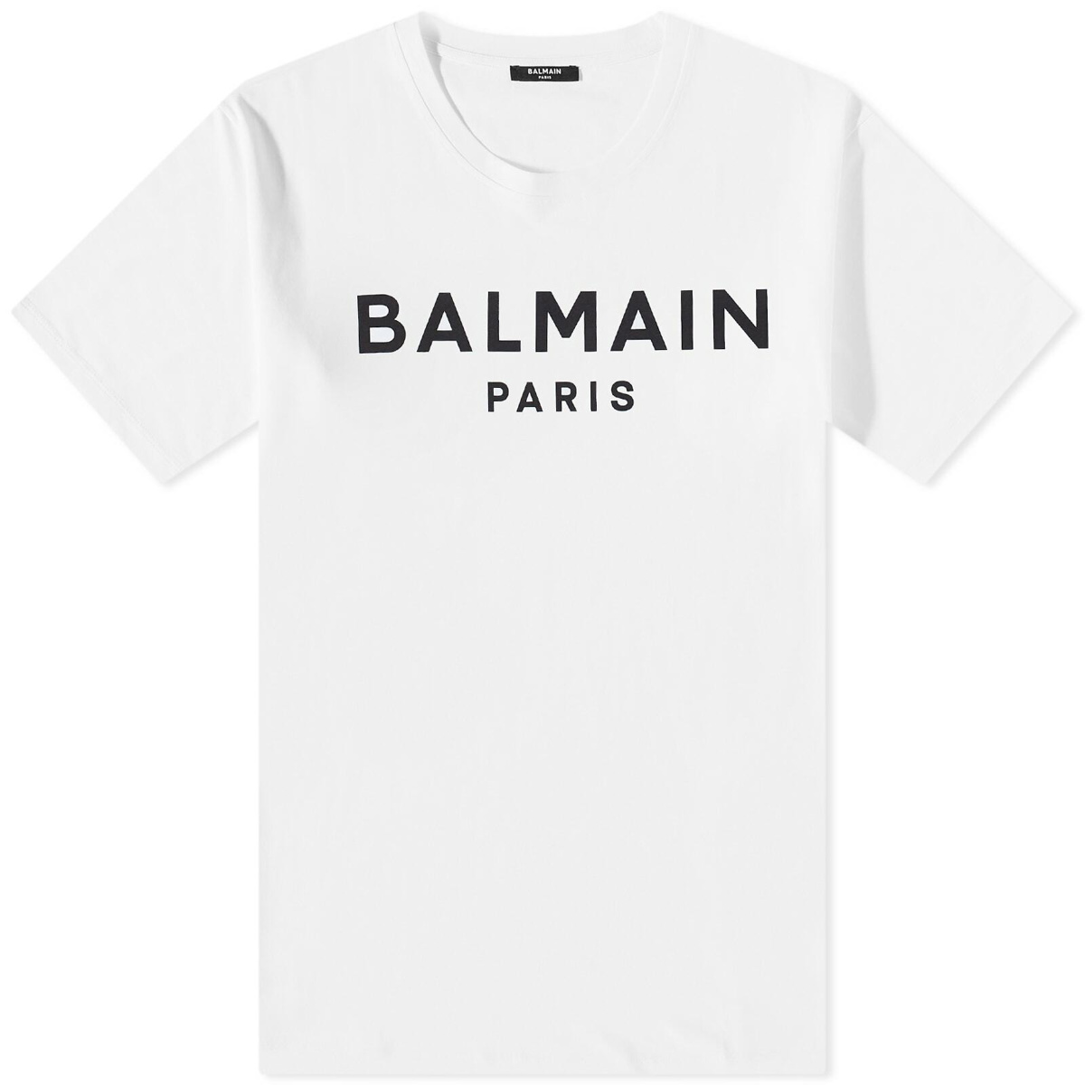 Balmain Men's Paris Logo T-Shirt in White/Black Balmain