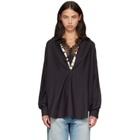 ssstein Black Pima Cotton Oversized Skipper Shirt