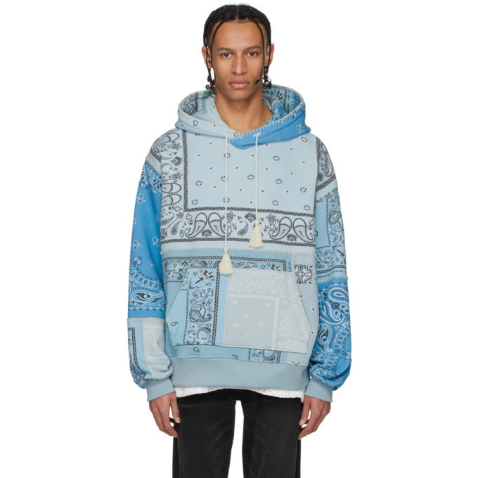 Photo: Amiri Blue Oversized Bandana Reconstructed Hoodie