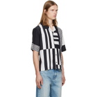 Versace Black & White Printed Cotton Silk Shirt