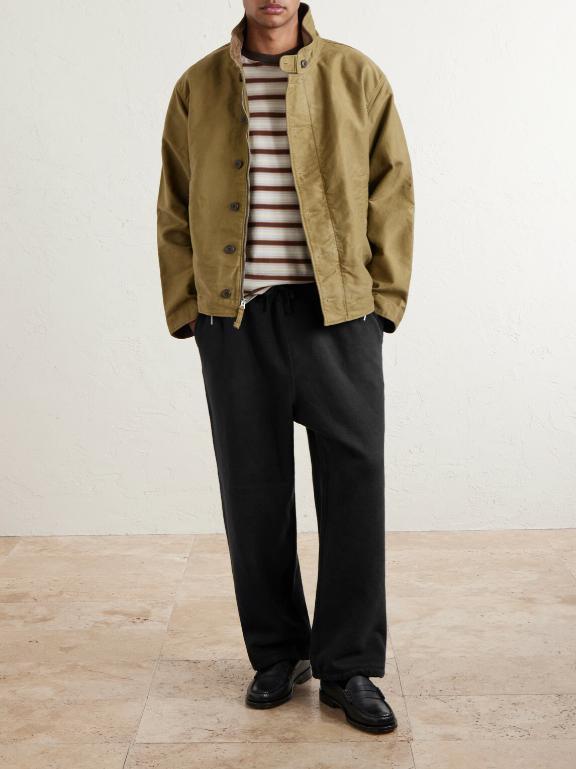 A.PRESSE - Vintage Straight-Leg Cotton Sweatpants - Black