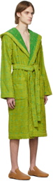 Bottega Veneta Green & Yellow Intreccio Bath Robe