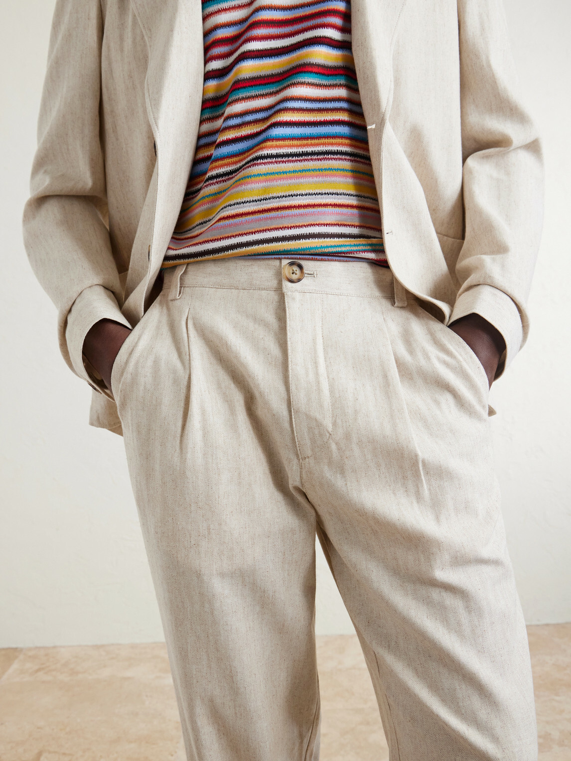Oliver Spencer - Morton Straight-Leg Pleated Cotton and Linen-Blend Trousers - Neutrals
