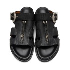 Toga Virilis Black Tumbled Leather Sandals