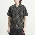 Maharishi Men's Kasuri Cuban Collar Shirt in Sumi Black