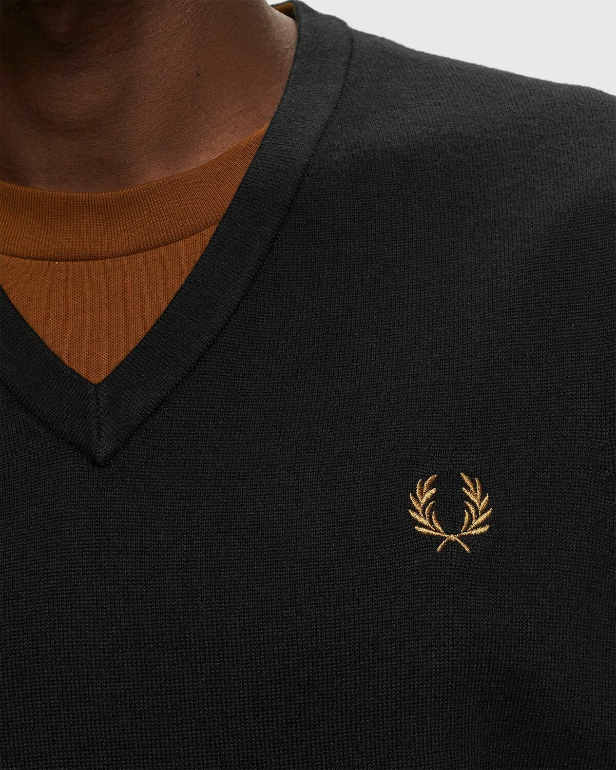 Fred Perry Classic V Neck Tank Black Zippers & Cardigans Fred Perry