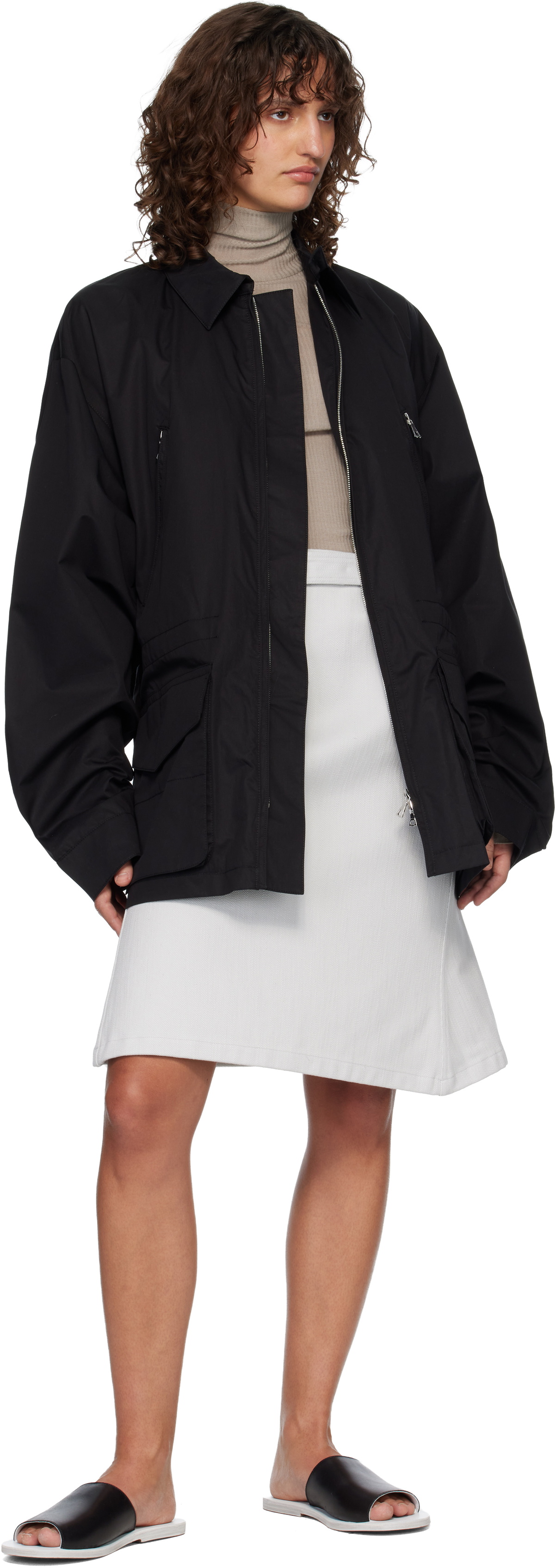 Rier Black Cotton Suit Field Jacket