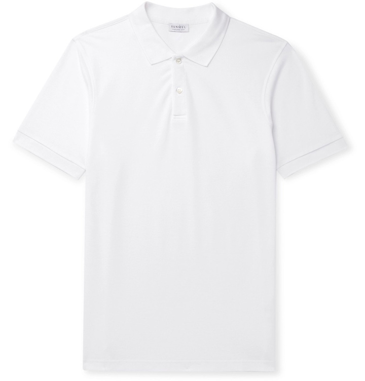 Photo: Sunspel - Cotton-Piqué Polo Shirt - White