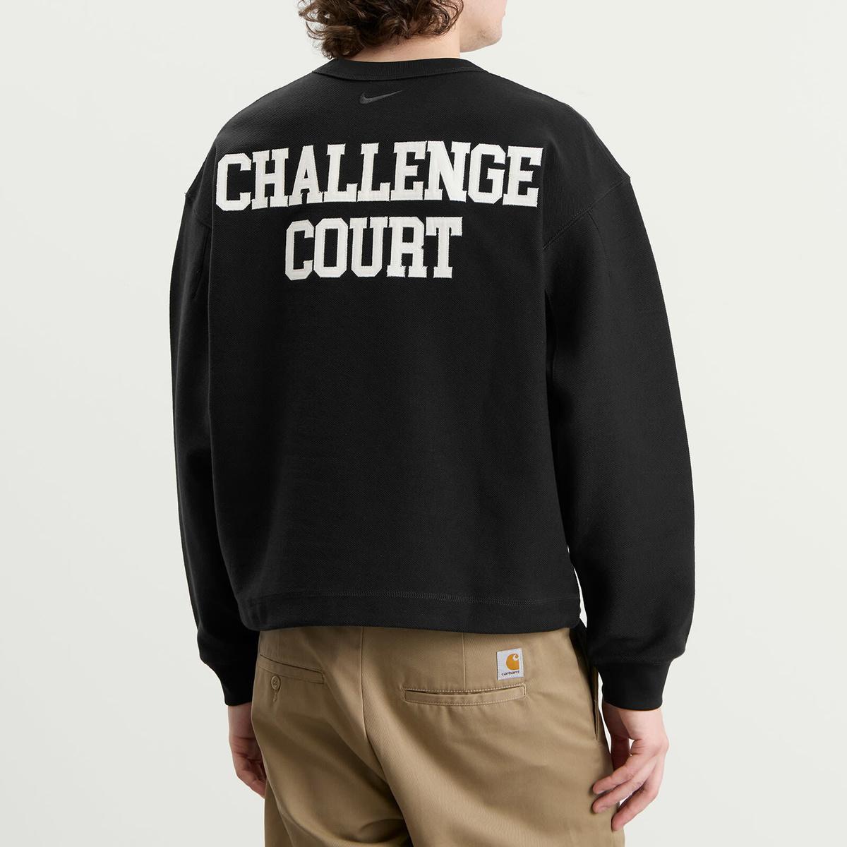 Nike Men's Club Rules Fleece Crew Sweatshirt in Black/Sail