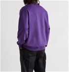 ACNE STUDIOS - Forba Oversized Logo-Appliquéd Mélange Loopback Cotton-Jersey Sweatshirt - Purple
