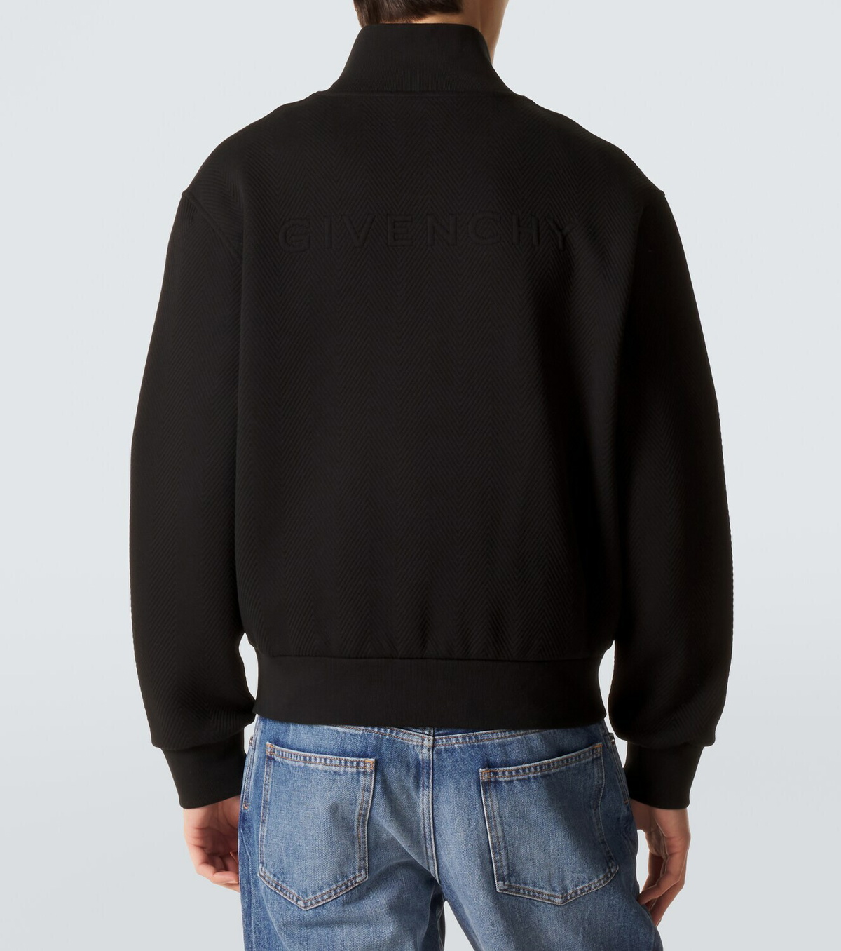 Givenchy Herringbone cotton-blend zip-up sweater