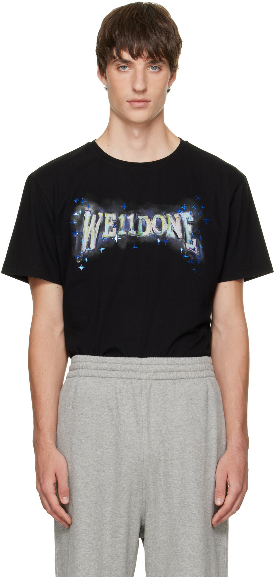 We11done Black Glowstar T-shirt