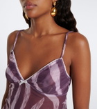 Bananhot Solay sheer lace-trimmed printed top