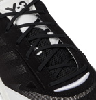 Y-3 - Rhisu Run Leather and Suede-Trimmed Mesh Sneakers - Black