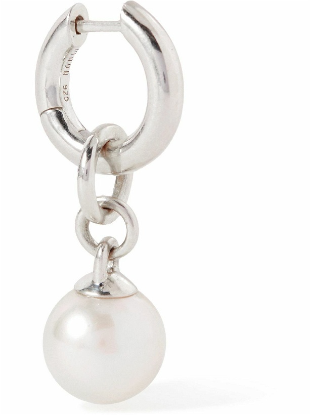 Photo: M. Cohen - Tisha Convertible Sterling Silver Pearl Single Hoop Earring