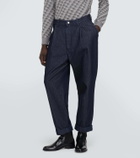 Giorgio Armani Striped herringbone tapered jeans