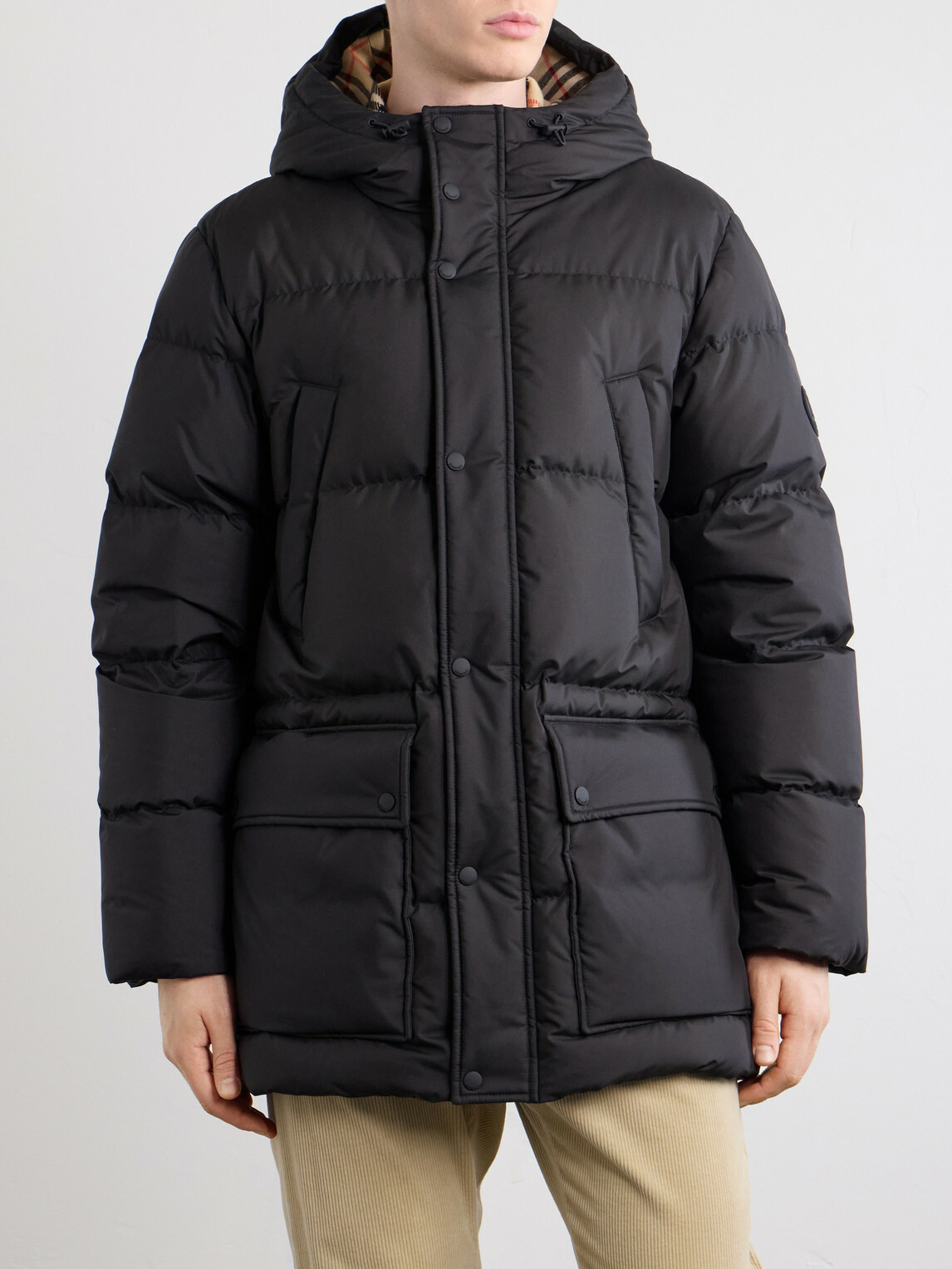 Burberry - Hooded Wool-Trimmed Quilted Shell Down Jacket - Black