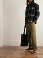 Portuguese Flannel - Checked Brushed-Fleece Overshirt - Black