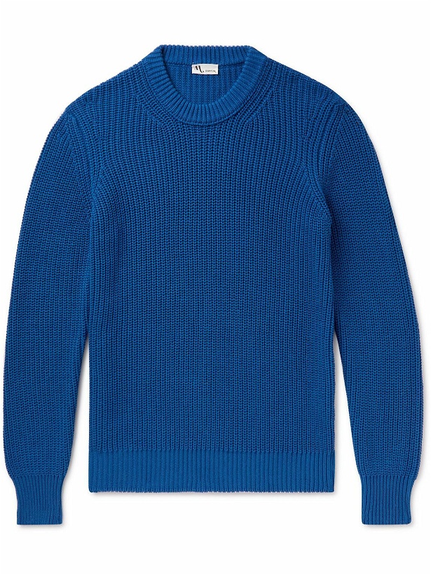 Photo: DOPPIAA - Ribbed Cotton Sweater - Blue