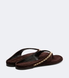 Herbert Levine Sun-kissed embellished suede thong sandals