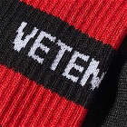 Vetements Men's Logo Sock in Black/Red