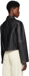 LOW CLASSIC Brown Faded Leather Jacket
