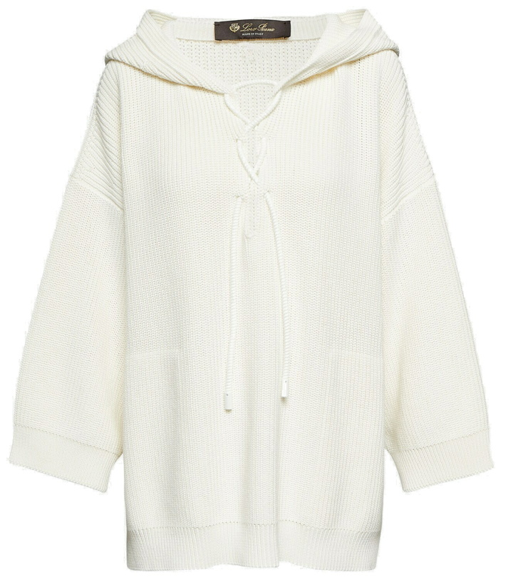 Photo: Loro Piana Lace-up cotton hoodie