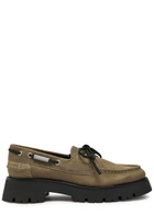 Alexander Wang Carson 50 Waxed Suede Boat Shoes Beige