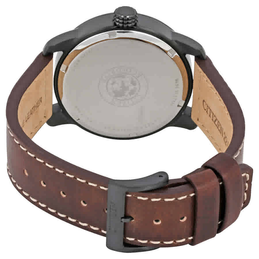 Citizen Chandler Eco-Drive Dark Blue Dial Brown Leather Mens Watch BM8478-01L