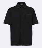 Moncler Leather-trimmed cotton shirt