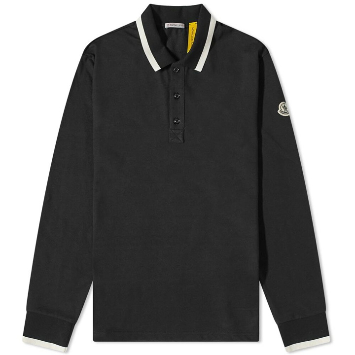 Photo: Moncler Men's Genius x Fragment Long Sleeve Polo Shirt in Black