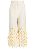 A.W.A.K.E Mode Laser-cut Crepe Trousers Ivory