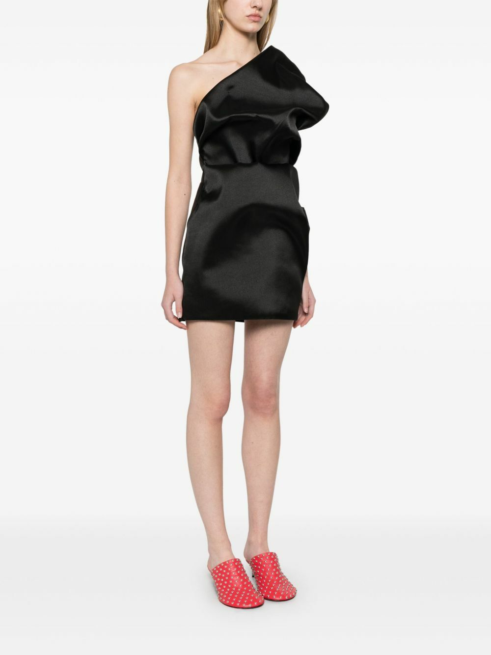 Marques'Almeida Satin Draped Mini Dress