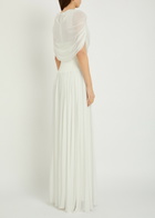 Simkhai Nancie Draped Cape-effect Jersey Maxi Dress Ivory