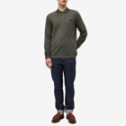 Fred Perry Men's Long Sleeve Twin Tipped Polo Shirt in Field Green