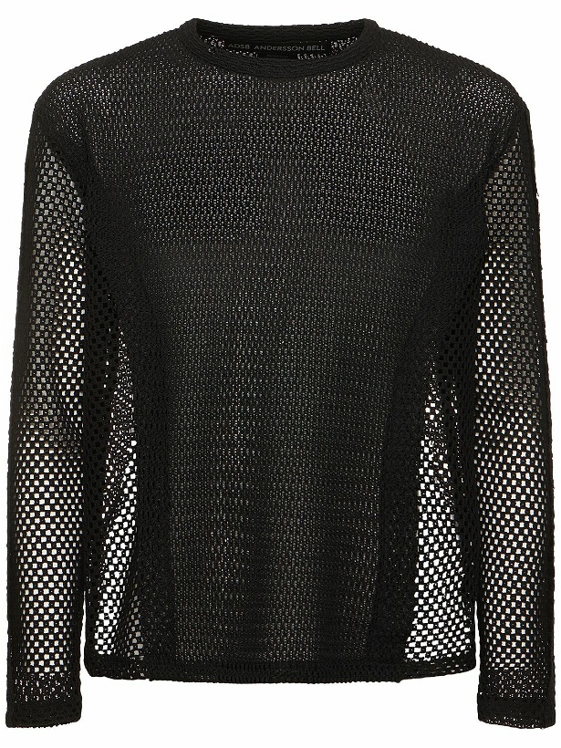 Photo: ANDERSSON BELL Cotton Blend Open Knit Crewneck Sweater
