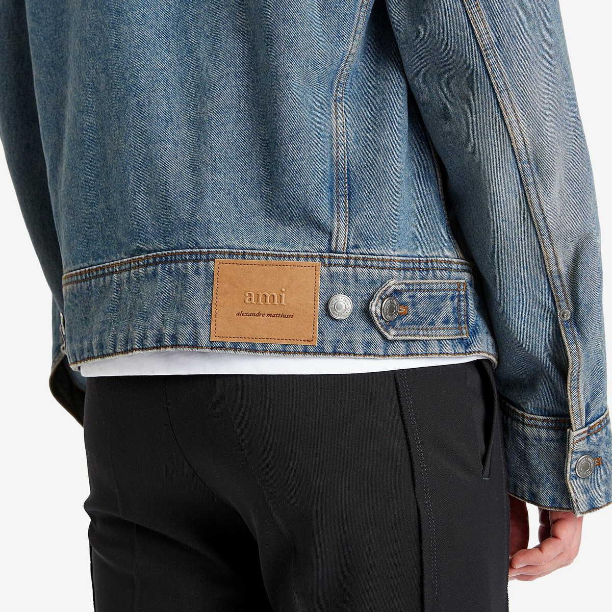 AMI Paris Men's Trucker Jacket in Blue