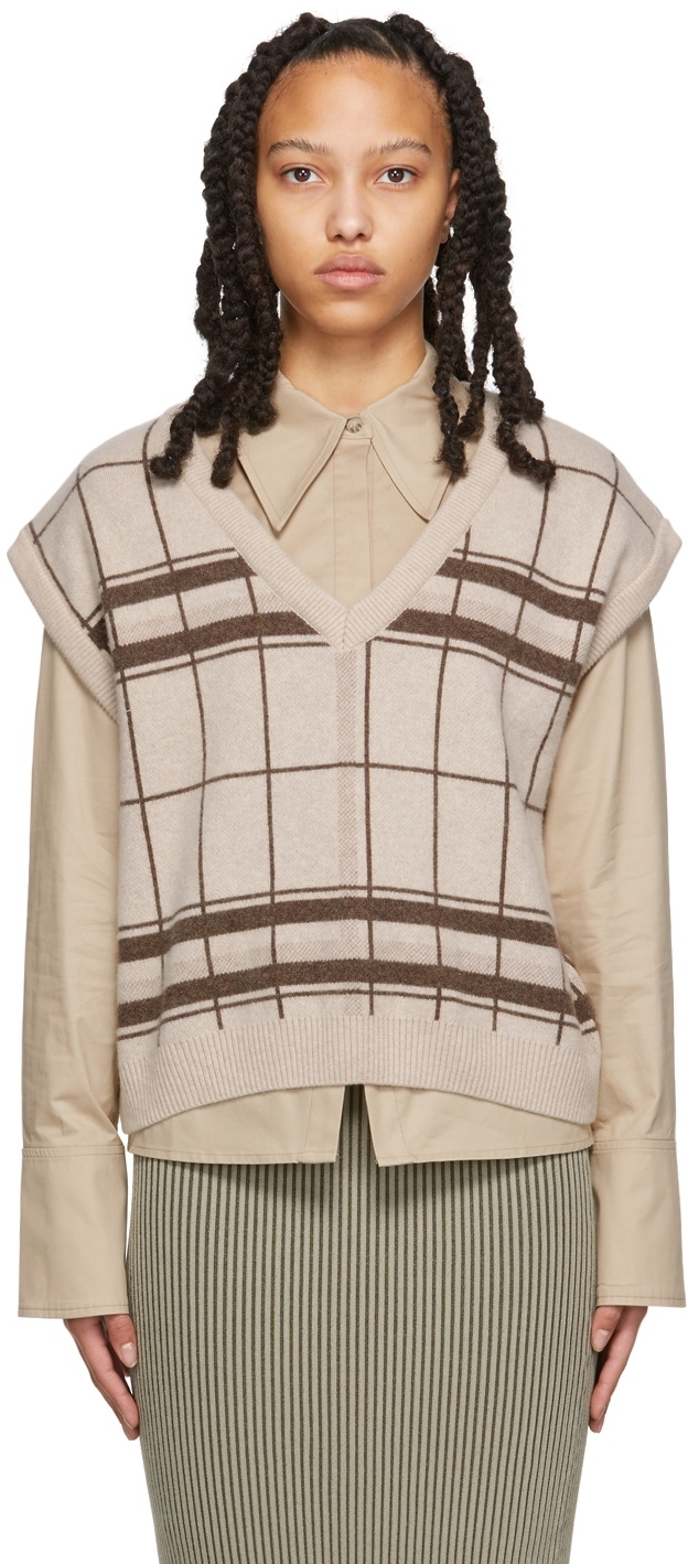 ANINE BING Beige Fiona Sweater Vest