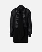 Pinko Mini Dress With Sheer Shirt And Lace Limo Black