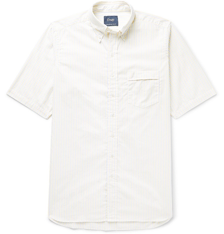 Photo: Drake's - Button-Down Collar Striped Cotton Oxford Shirt - Multi