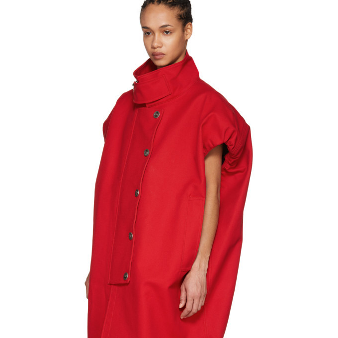 Raf Simons Red Sleeveless Couture Coat Raf Simons