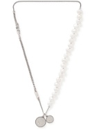M. Cohen - Perlicha Burnished Sterling Silver, Pearl and Diamond Necklace