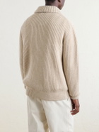 Altea - Ribbed Virgin Wool Cardigan - Neutrals