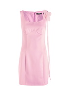 Rotate Birger Christensen Floral-embellished Satin Mini Dress Light Pink