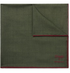 Kingsman - Drake's Wool and Silk-Blend Pocket Square - Green