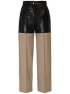 PETER DO Leather & Canvas Cropped Pants